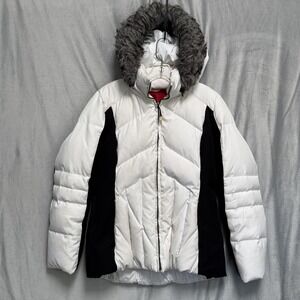 Calvin Klein Performance Jacket Womens Medium Down‎ Hooded Parka Winter Coat